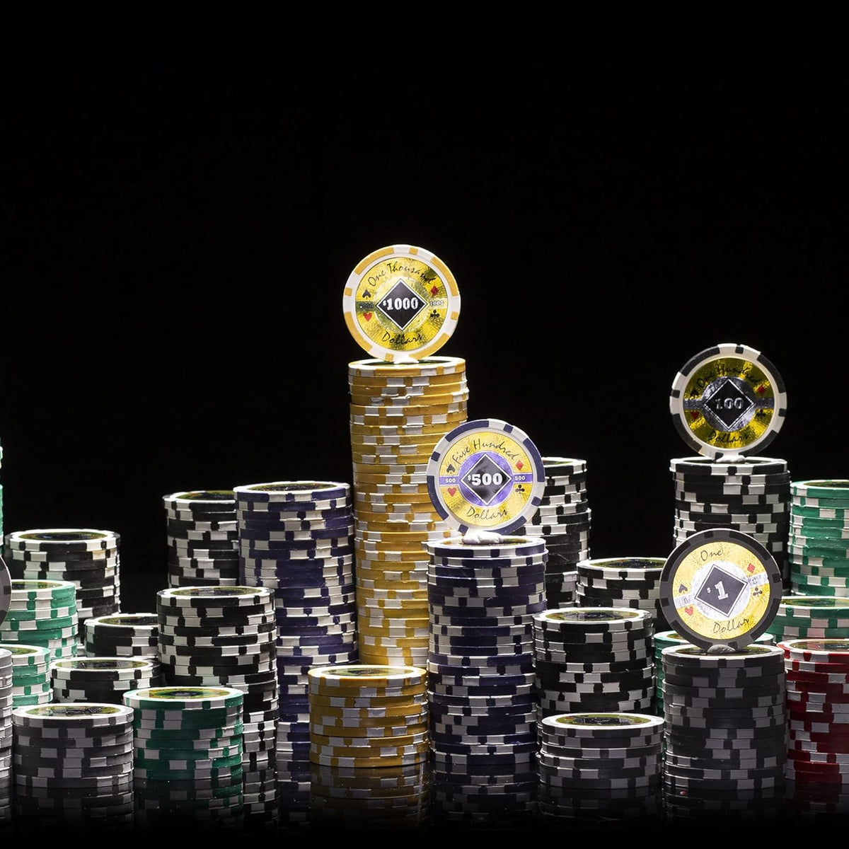 Black Diamond Pre-built Poker Chip Set